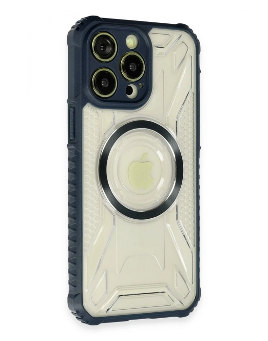 Newface iPhone 14 Pro Kılıf Prag Magneticsafe Kapak - Lacivert