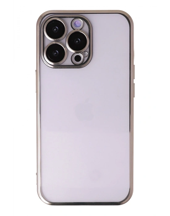 Newface iPhone 14 Pro Kılıf Razer Lensli Silikon - Gold