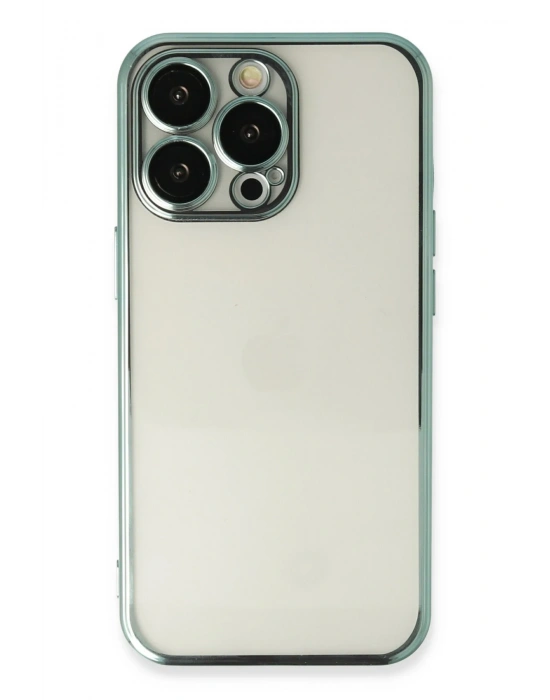 Newface iPhone 14 Pro Kılıf Razer Lensli Silikon - Yeşil