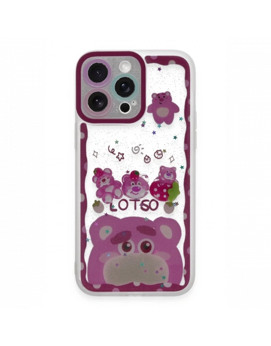 Newface iPhone 14 Pro Kılıf Sweet Desenli Silikon Kapak - Pembe