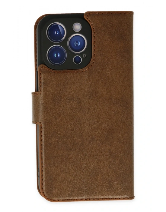 Newface iPhone 14 Pro Kılıf Trend S Plus Kapaklı Kılıf - Taba