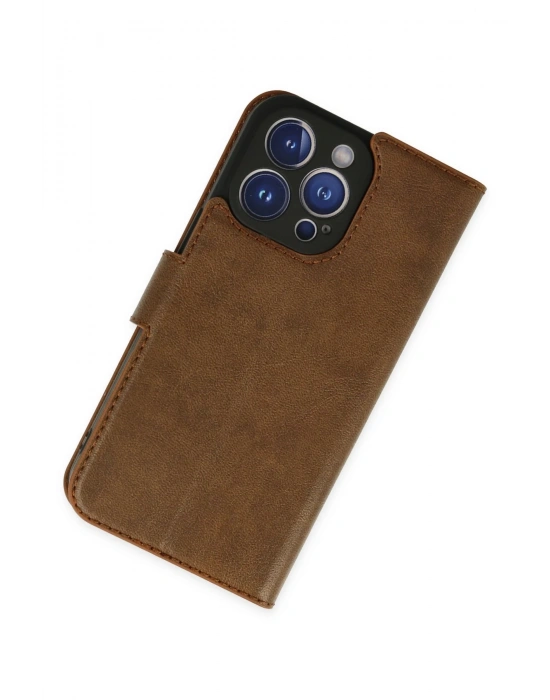 Newface iPhone 14 Pro Kılıf Trend S Plus Kapaklı Kılıf - Taba