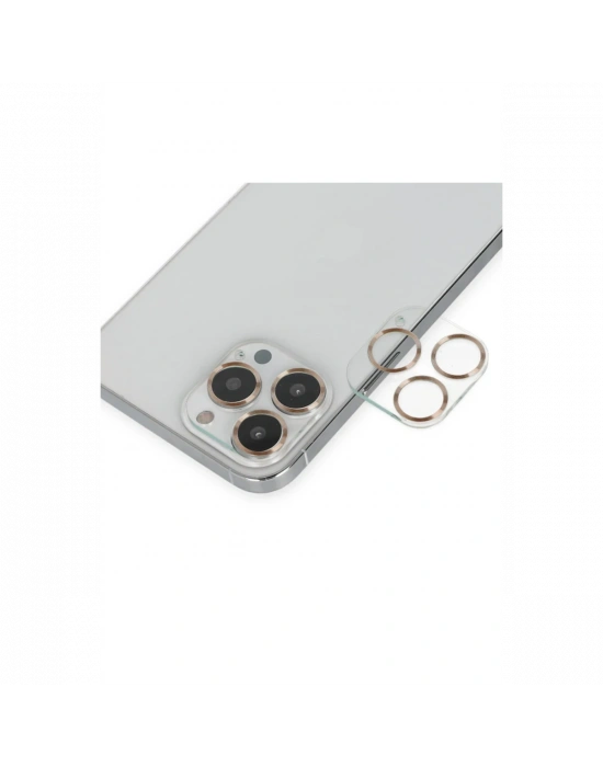 Newface iPhone 14 Pro Max Band Metal Kamera Lens - Gold