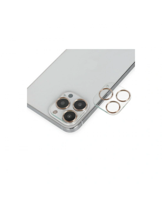 Newface iPhone 14 Pro Max Band Metal Kamera Lens - Gold