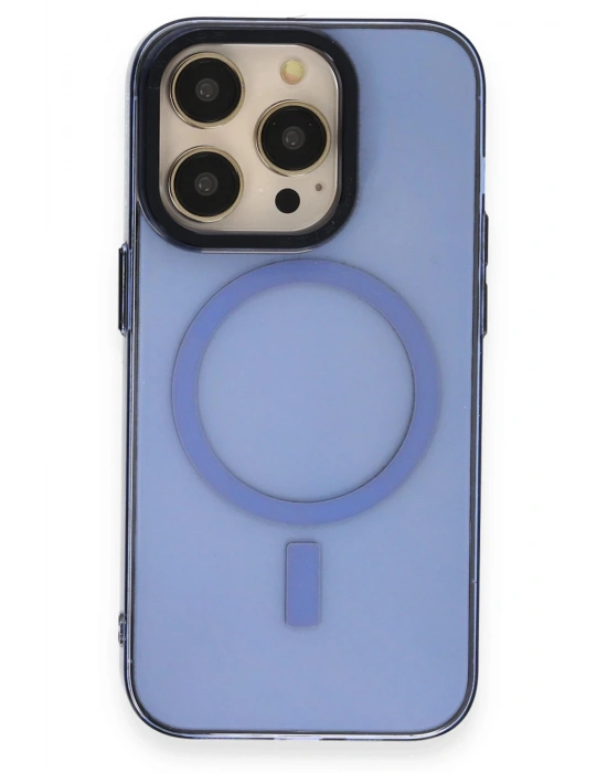 Newface iPhone 14 Pro Max Kılıf Anka PC Magneticsafe Sert Metal Kapak - Sierra Blue