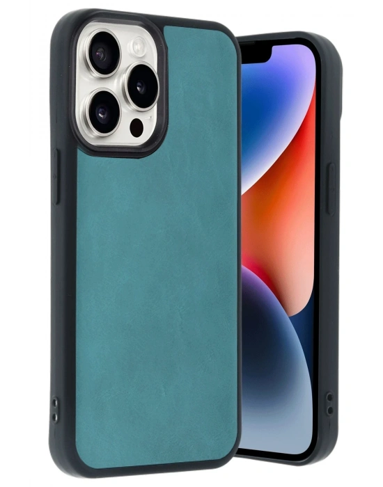 Newface iPhone 14 Pro Max Kılıf Aras Deri Kapak - Açık Yeşil