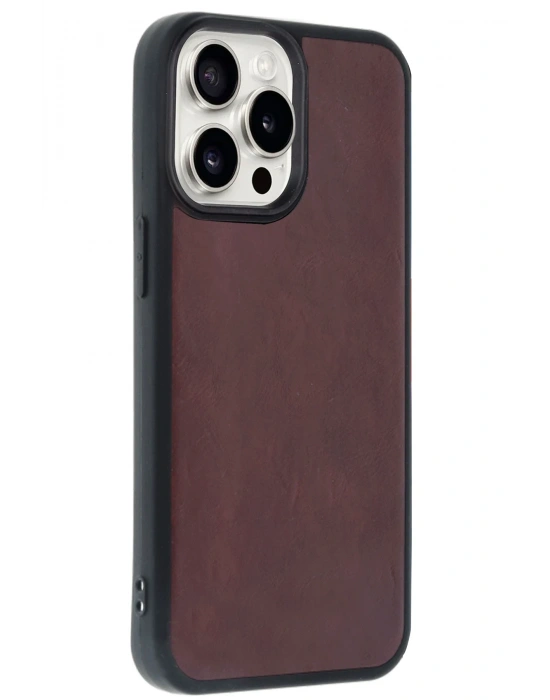 Newface iPhone 14 Pro Max Kılıf Aras Deri Kapak - Bordo