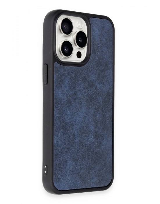 Newface iPhone 14 Pro Max Kılıf Aras Deri Kapak - Lacivert