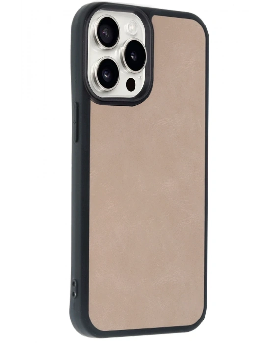 Newface iPhone 14 Pro Max Kılıf Aras Deri Kapak - Pudra