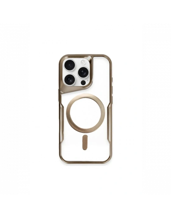 Newface iPhone 14 Pro Max Kılıf Boyi Magsafe Silikon Kapak - Kahverengi