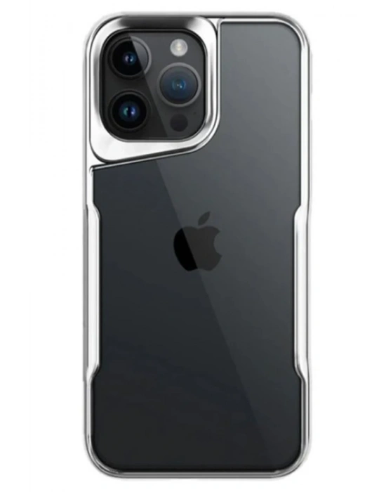 Newface iPhone 14 Pro Max Kılıf Boyi Silikon Kapak - Gümüş