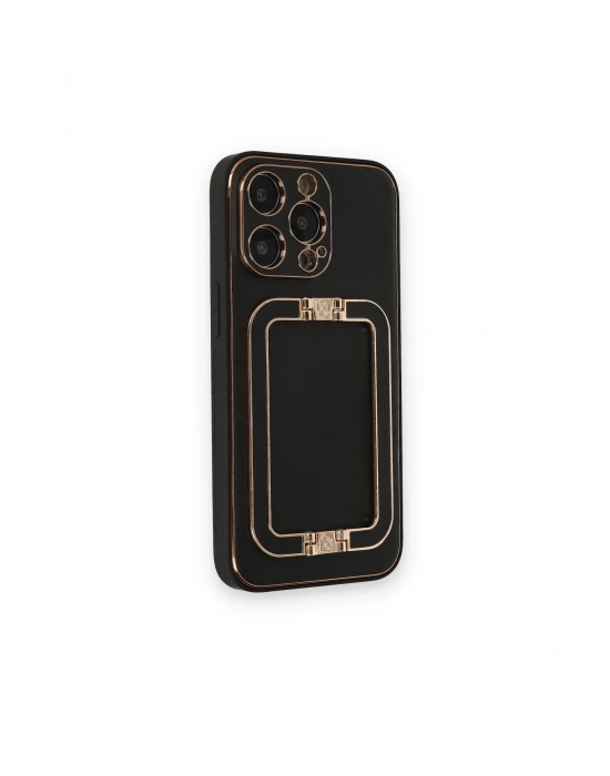 Newface iPhone 14 Pro Max Kılıf Coco Elit Kapak - Siyah