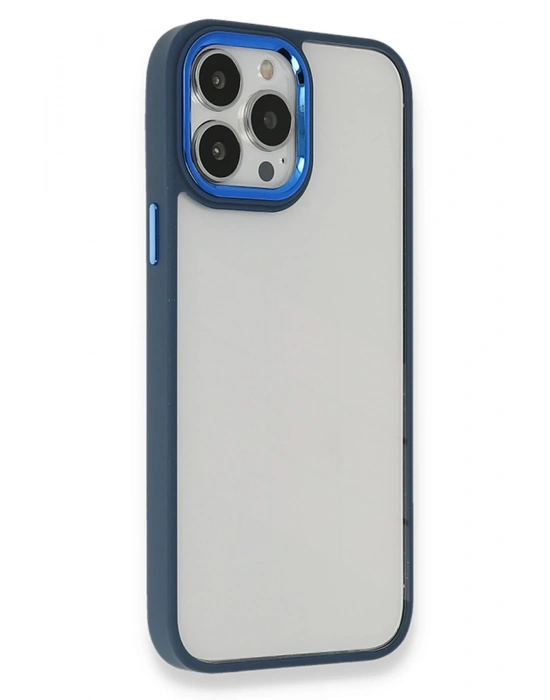 Newface iPhone 14 Pro Max Kılıf Dora Kapak - Mavi