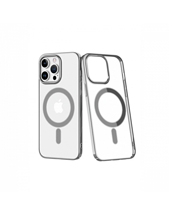 Newface iPhone 14 Pro Max Kılıf Element Magneticsafe Sert Kapak - Gümüş