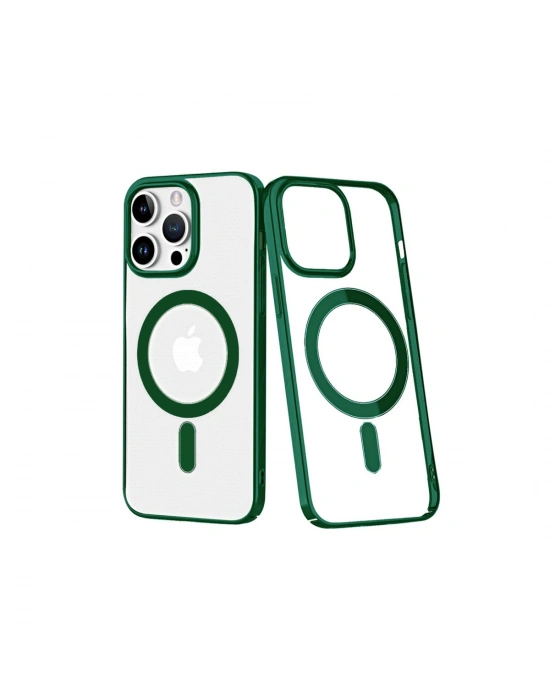 Newface iPhone 14 Pro Max Kılıf Element Magneticsafe Sert Kapak - Köknar Yeşili