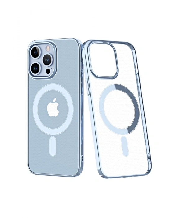 Newface iPhone 14 Pro Max Kılıf Element Magneticsafe Sert Kapak - Sierra Blue