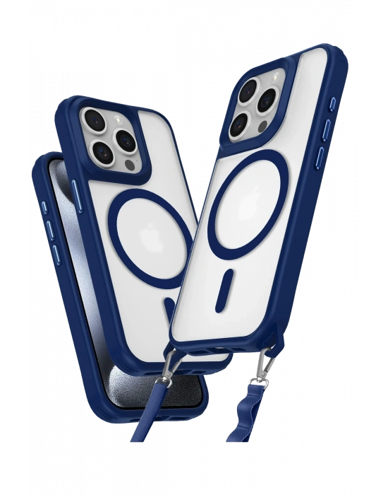 Newface iPhone 14 Pro Max Kılıf Enka Magsafe Silikon Kılıf - Lacivert