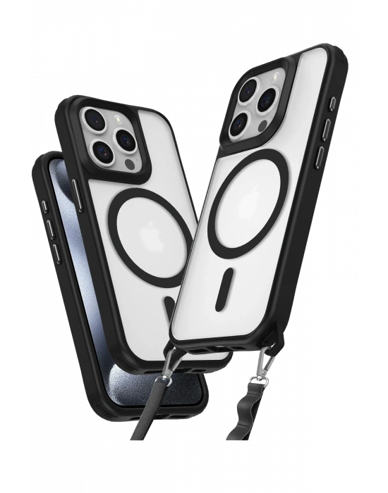 Newface iPhone 14 Pro Max Kılıf Enka Magsafe Silikon Kılıf - Siyah