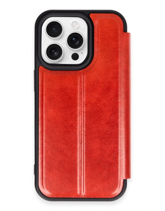 Newface iPhone 14 Pro Max Kılıf Flip Cover - Kırmızı