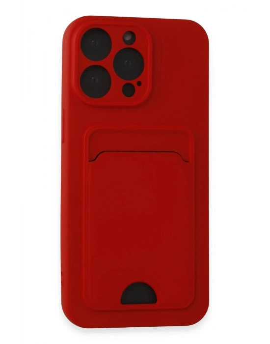 Newface iPhone 14 Pro Max Kılıf Kelvin Kartvizitli Silikon - Kırmızı