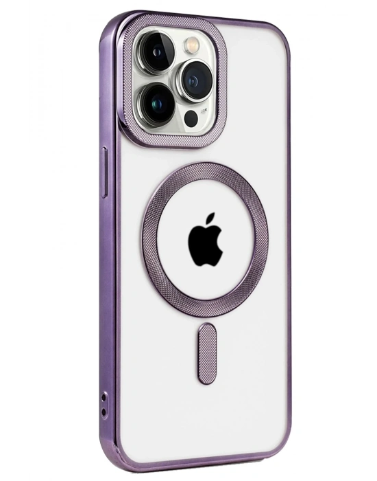 Newface iPhone 14 Pro Max Kılıf Kronos Magsafe Kapak - Derin Mor