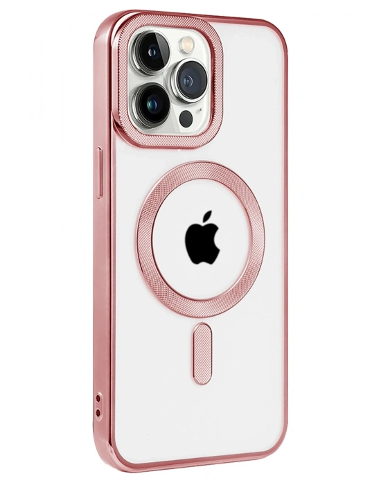 Newface iPhone 14 Pro Max Kılıf Kronos Magsafe Kapak - Rose Gold