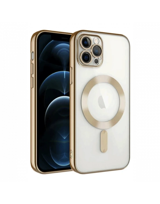 Newface iPhone 14 Pro Max Kılıf Kross Magneticsafe Kapak - Gold