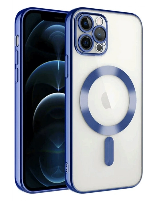 Newface iPhone 14 Pro Max Kılıf Kross Magneticsafe Kapak - Lacivert