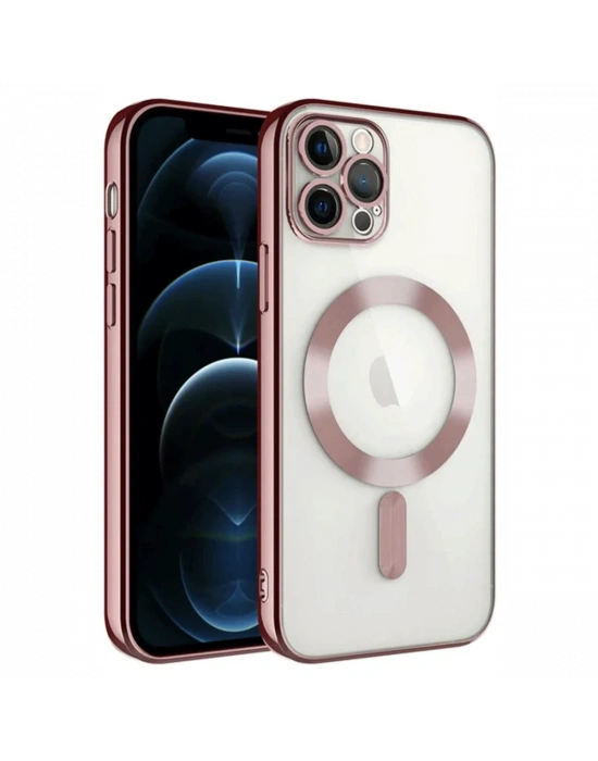 Newface iPhone 14 Pro Max Kılıf Kross Magneticsafe Kapak - Rose