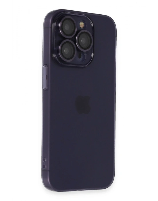 Newface iPhone 14 Pro Max Kılıf Luko Lens Silikon - Derin Mor
