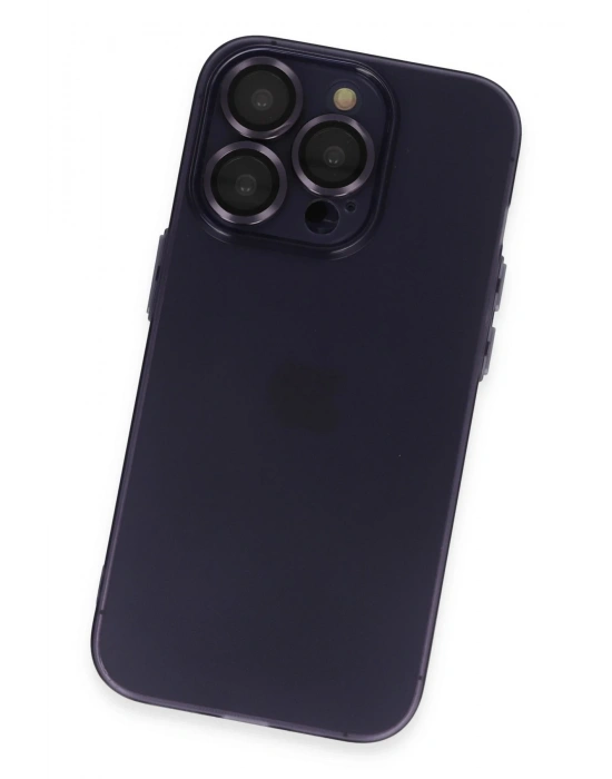 Newface iPhone 14 Pro Max Kılıf Luko Lens Silikon - Derin Mor
