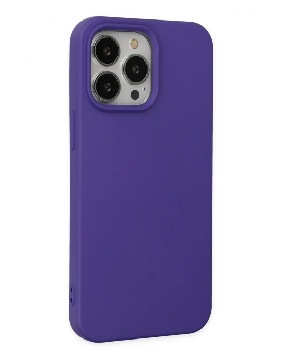 Newface iPhone 14 Pro Max Kılıf Nano içi Kadife Silikon - Mor
