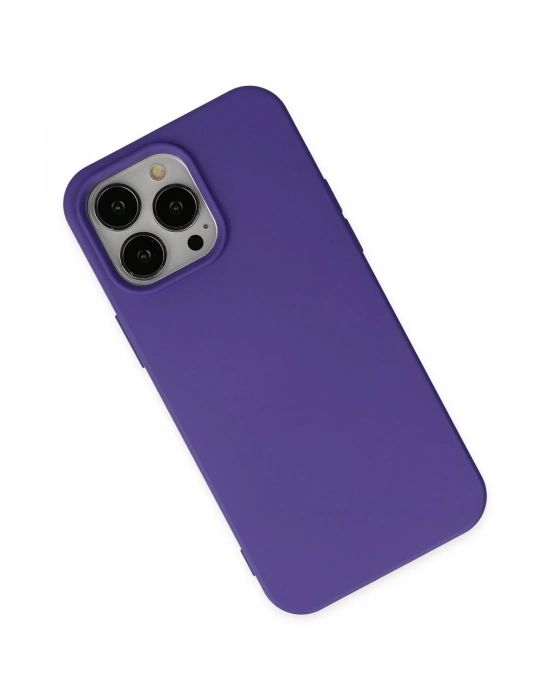Newface iPhone 14 Pro Max Kılıf Nano içi Kadife Silikon - Mor