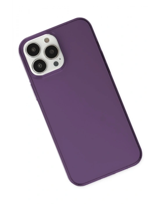 Newface iPhone 14 Pro Max Kılıf Pc Sert Şeffaf Kapak - Mor