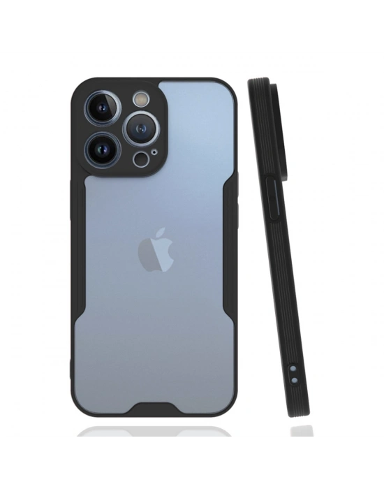 Newface iPhone 14 Pro Max Kılıf Platin Silikon - Siyah