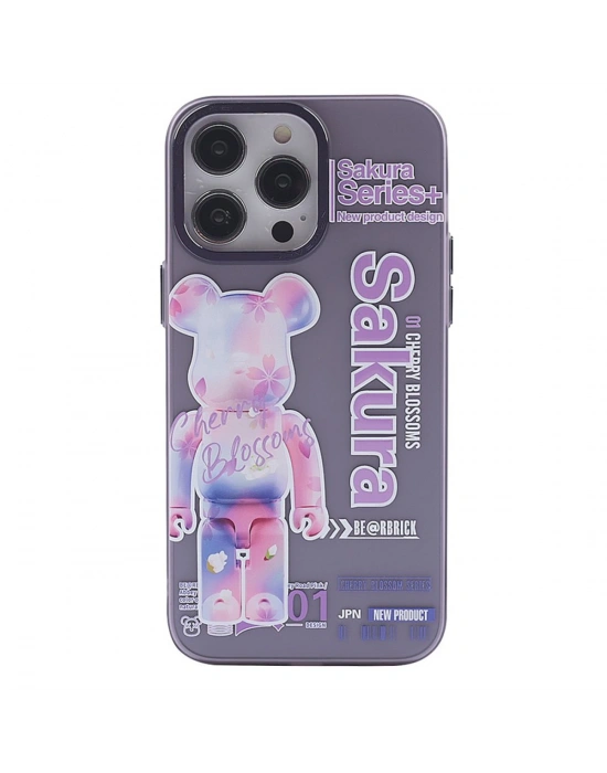 Newface iPhone 14 Pro Max Kılıf Prada Desenli Kapak - Prada Mor - 1