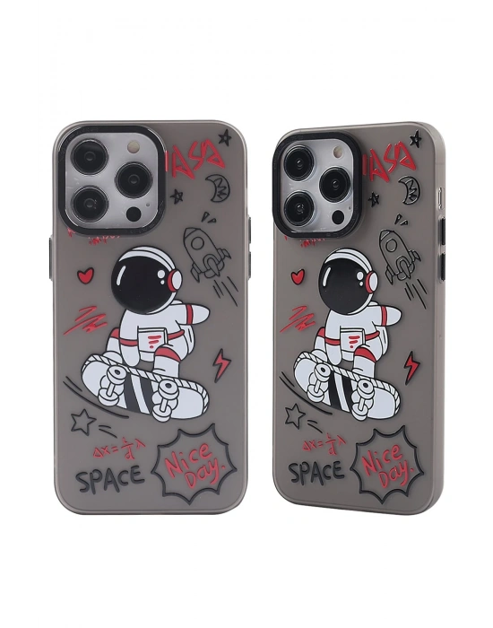 Newface iPhone 14 Pro Max Kılıf Prada Desenli Kapak - Prada Siyah - 1