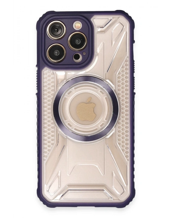 Newface iPhone 14 Pro Max Kılıf Prag Magneticsafe Kapak - Derin Mor