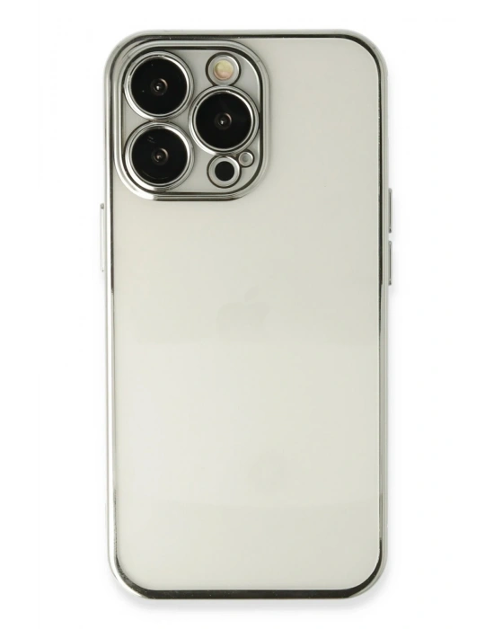 Newface iPhone 14 Pro Max Kılıf Razer Lensli Silikon - Gümüş