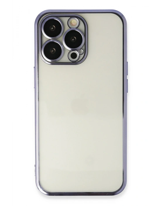 Newface iPhone 14 Pro Max Kılıf Razer Lensli Silikon - Mor