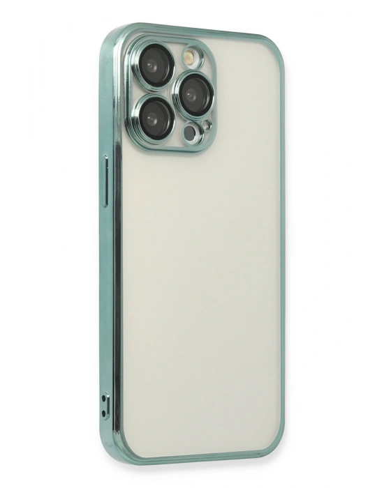 Newface iPhone 14 Pro Max Kılıf Razer Lensli Silikon - Yeşil