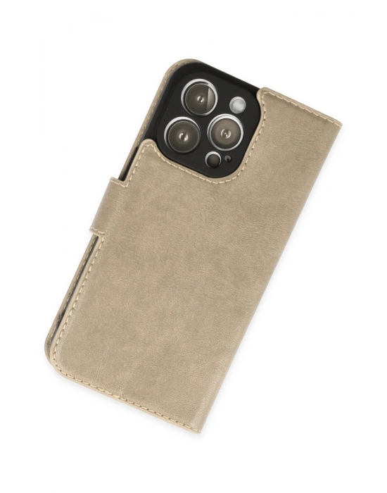 Newface iPhone 14 Pro Max Kılıf Trend S Plus Kapaklı Kılıf - Gold