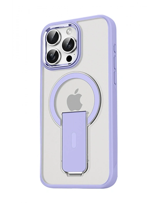 Newface iPhone 14 Pro Tork Magsafe Standlı Kapak - Lila