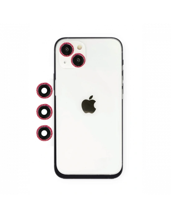 Newface iPhone 14 Shine Kamera Lens - Kırmızı