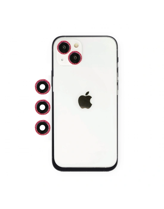 Newface iPhone 14 Shine Kamera Lens - Kırmızı