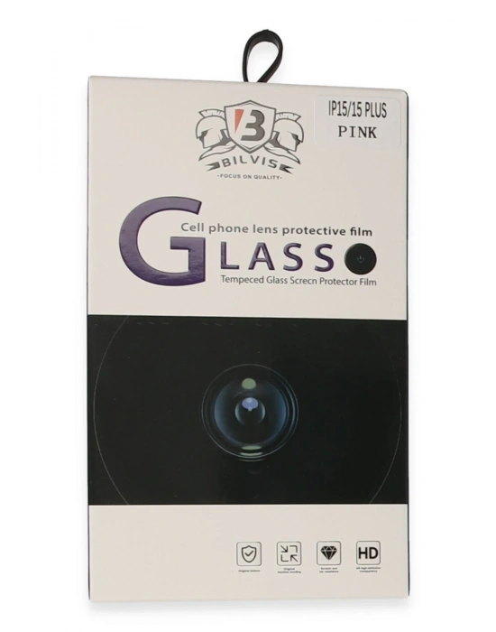 Newface iPhone 15 Bilvis Titan Kamera Lens - Pembe