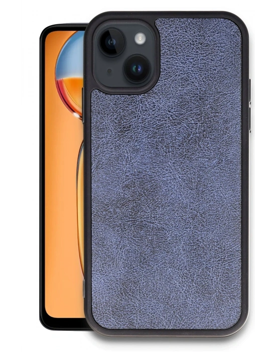 Newface iPhone 15 Kılıf Aras Deri Kapak - Lacivert