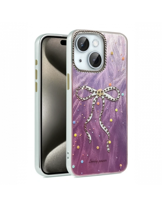 Newface iPhone 15 Kılıf Blade Aynalı Desenli Kapak - Desen 1