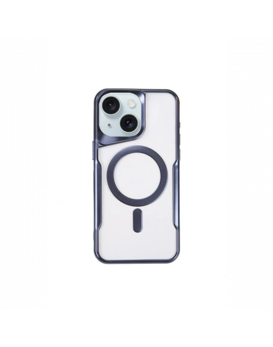 Newface iPhone 15 Kılıf Boyi Magsafe Silikon Kapak - Lacivert