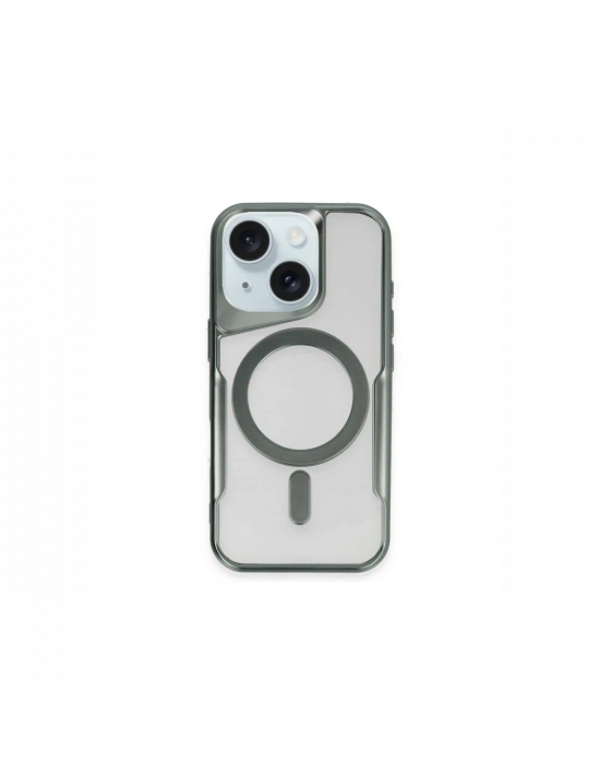 Newface iPhone 15 Kılıf Boyi Magsafe Silikon Kapak - Yeşil